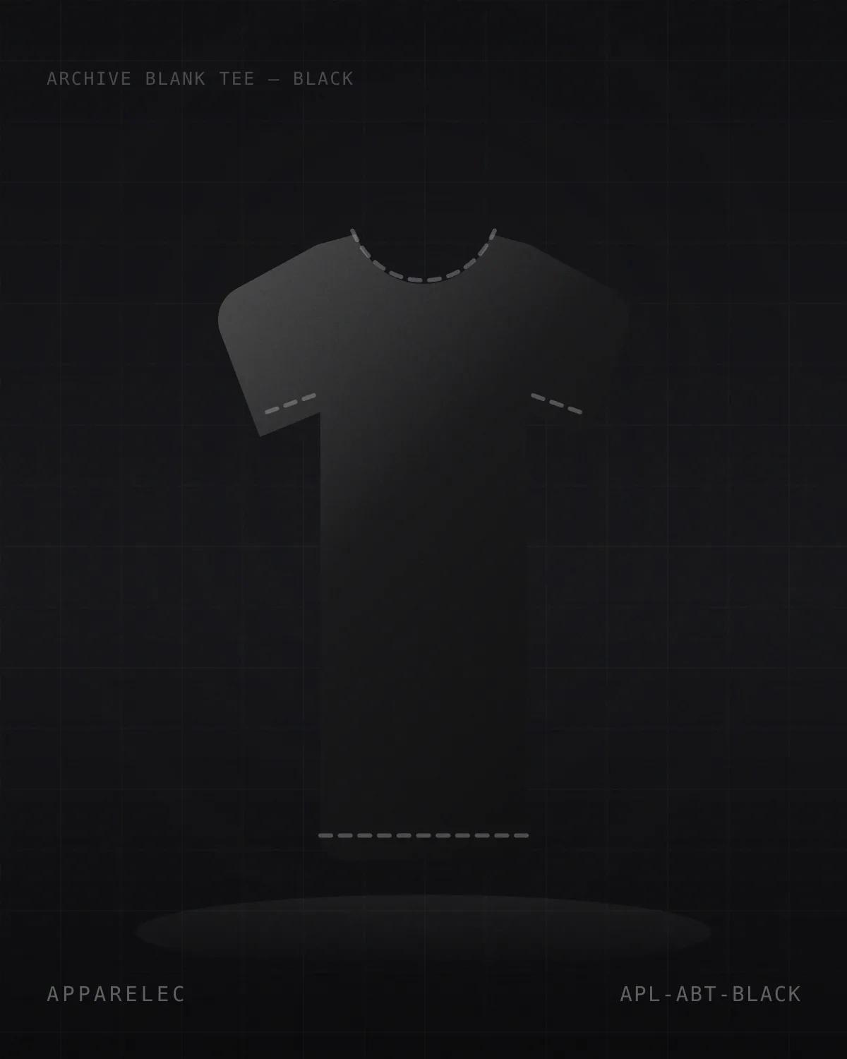 Archive Blank Tee in black, front view