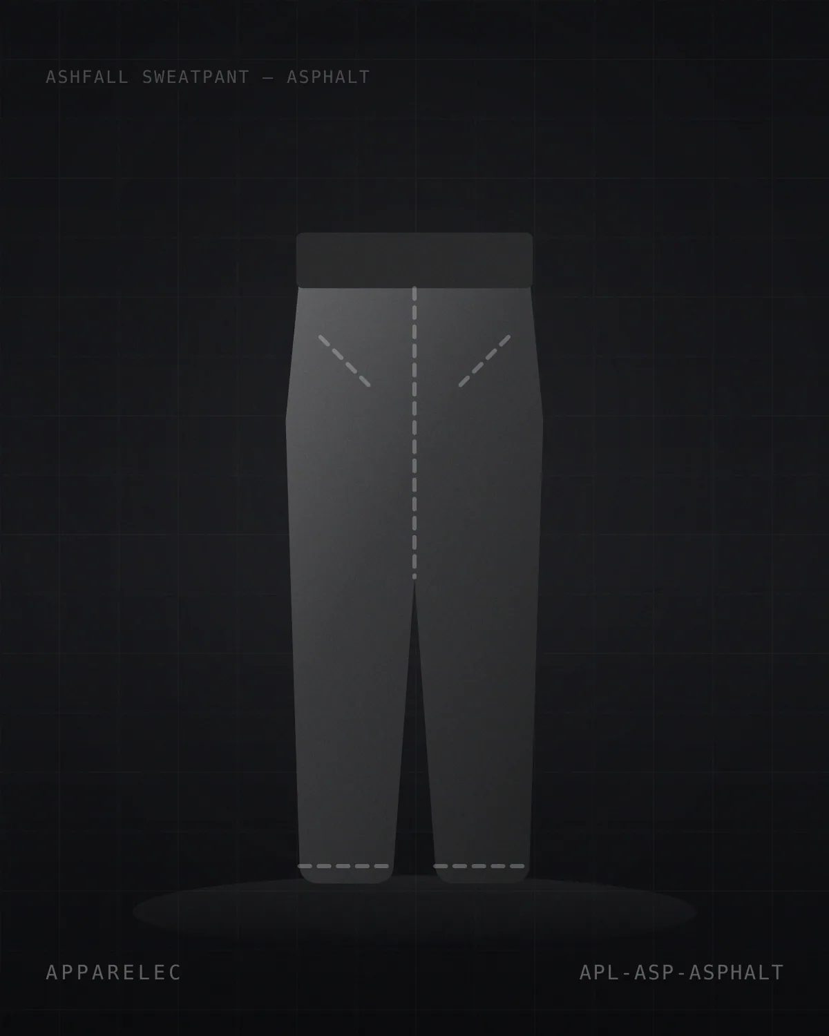 Ashfall Sweatpant in asphalt, front view