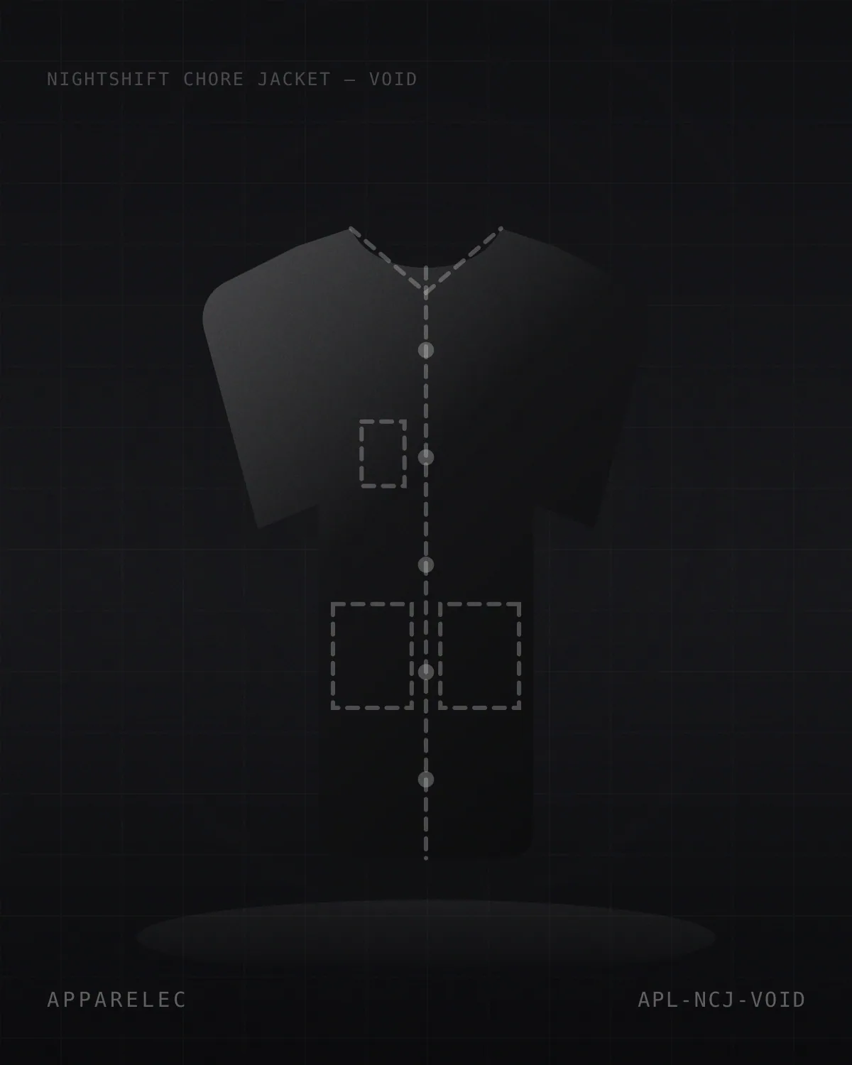 Nightshift Chore Jacket in void black, front view