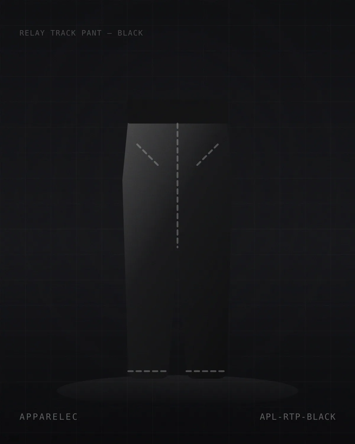 Relay Track Pant in black, front view