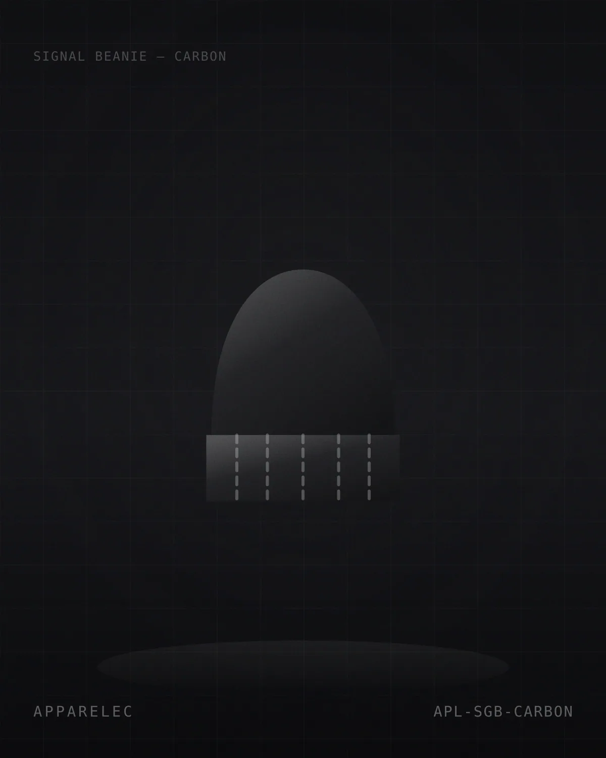 Signal Beanie in carbon, front view